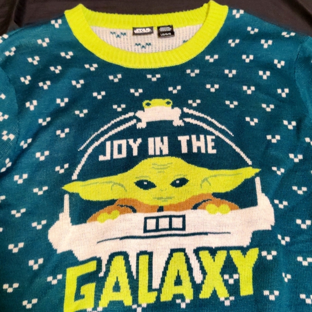 Baby Yoda Grogu Xmas Ugly Sweater L Green